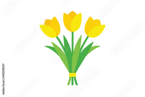 bouquet of yellow tulips