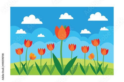 set of spring banners with flowers