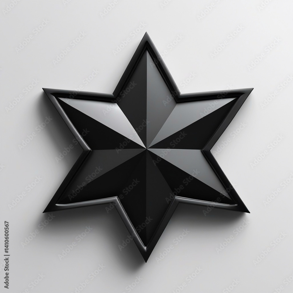 Obraz premium A black, star shape on a white surface. 