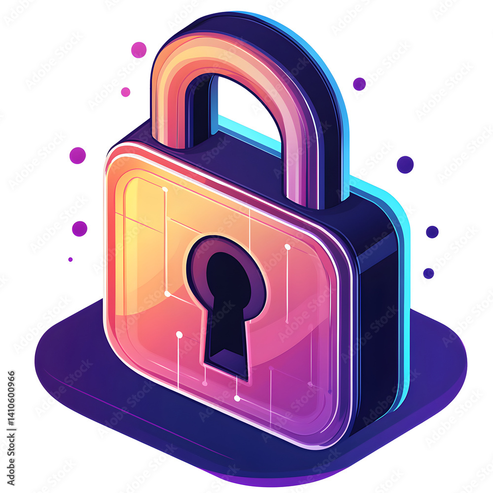 Closed padlock symbolizing digital security and data protection
