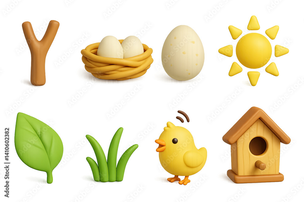 3D icon set of picnic in nature: book, blanket, radio, juice bottle, fruit bowl, paper plates, picnic basket, thermos. 3d icon. icons set of 3d style in a modern design. Isolated