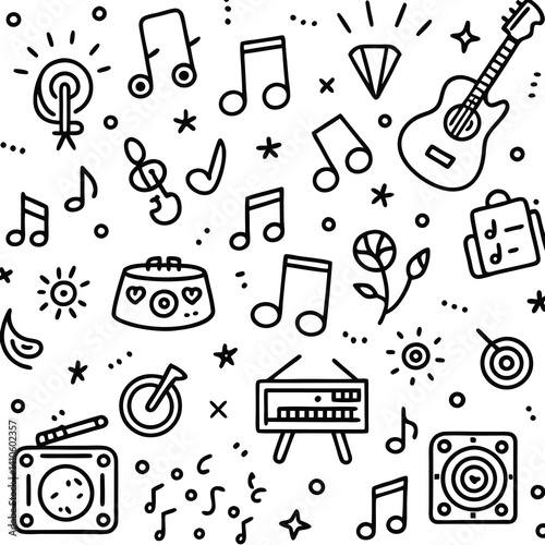 Doodle Music and Entertainment Pattern