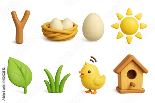 Obraz na płótnie 3D icon set of picnic in nature: book, blanket, radio, juice bottle, fruit bowl, paper plates, picnic basket, thermos. 3d icon. icons set of 3d style in a modern design. Isolated w salonie
