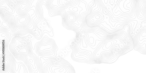 White wave paper curved reliefs abstract background. Lines Topographic contour lines map seamless pattern. Landscape geo topographic map background.