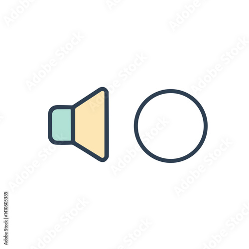 Cartoon mute sound icon for kids’ apps, games, or educational tools. Ideal for showing audio off, silent mode, or no sound in a clear, fun, and child-friendly visual style.