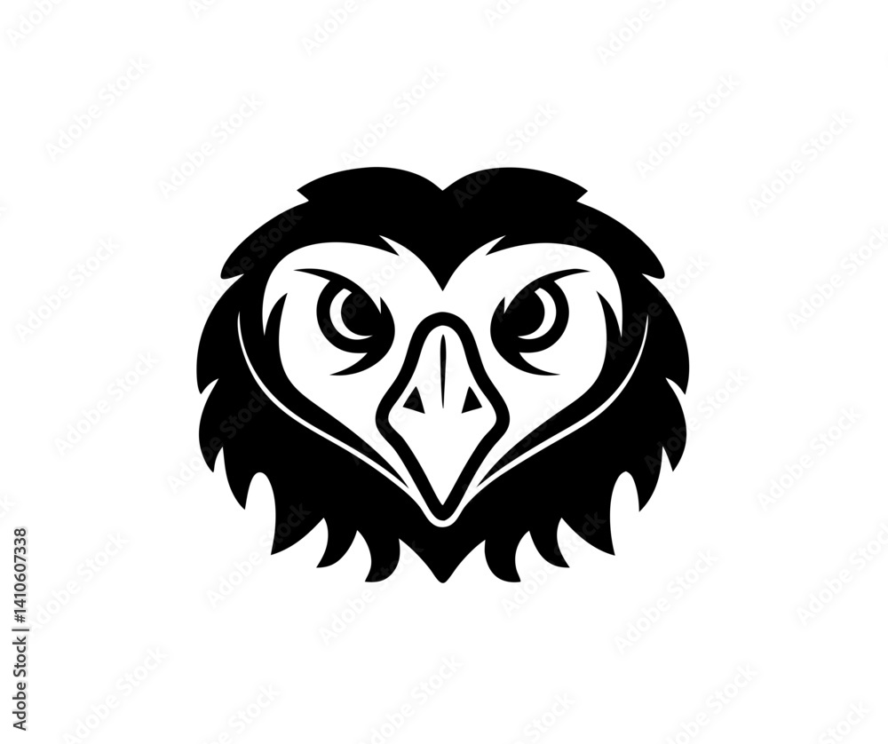 Fototapeta premium Majestic Eagle Head Silhouette: Symbol of Strength and Leadership