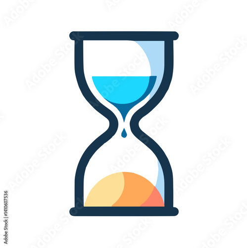 Colorful hourglass vector icon representing time management and productivity concepts on transparent background