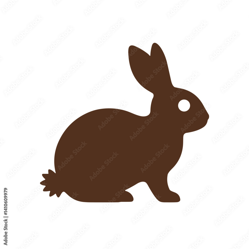 Obraz premium Silhouette of a seated chocolate rabbit