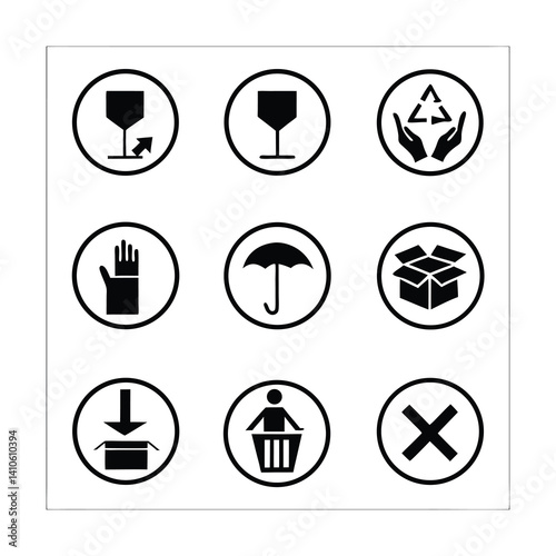 a grid of nine circular icons  each containing 