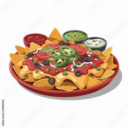 Deluxe Nacho Platter with Guacamole, Salsa and Sour Cream