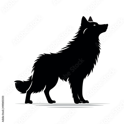 A dire wolf design vector with white background