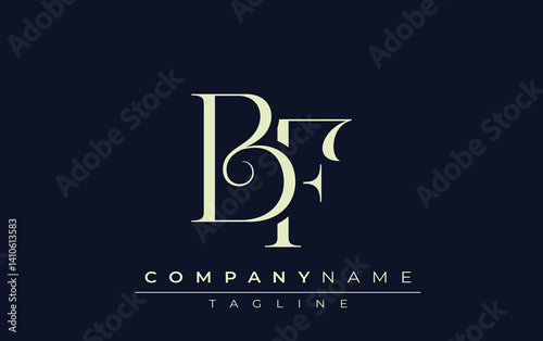 BF abstract Logo. Elegantly Designed Minimalist Monogram Logo with Stylish Lettering. Sophisticated and sleek minimalist monogram showcasing unique lettering design.