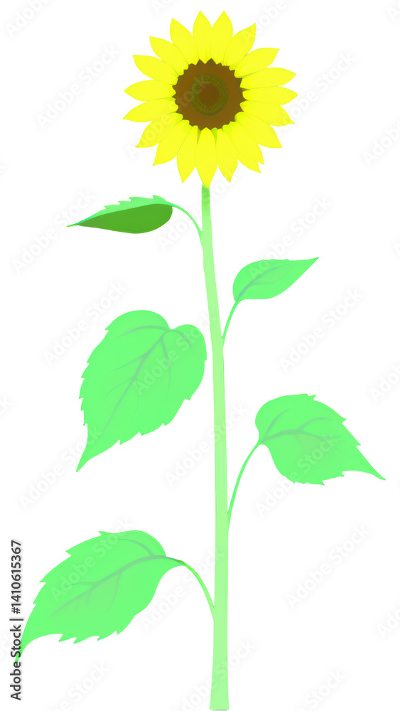 Fototapeta premium Isolated Sunflower Flat Design Art 1 (clothing print)