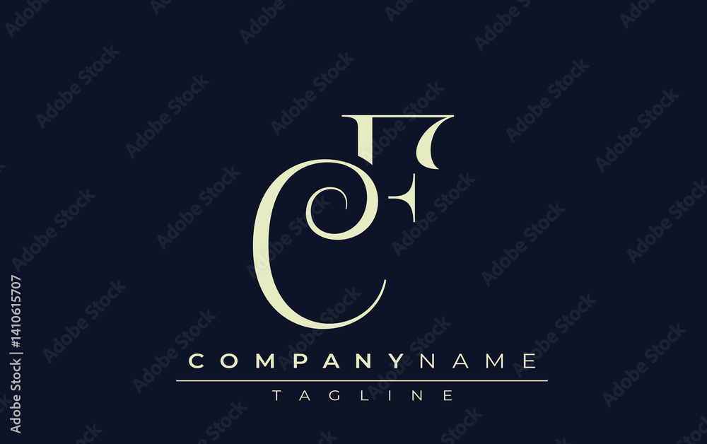 CF abstract Logo. Elegantly Designed Minimalist Monogram Logo with Stylish Lettering. Sophisticated and sleek minimalist monogram showcasing unique lettering design. CF abstract Logo. Elegantly Designed Minimalist Monogram Logo with Stylish Lettering. Sophisticated and sleek minimalist monogram showcasing unique lettering design.