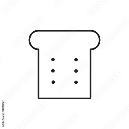 Simple line art illustration of a slice of toasted bread on white background
