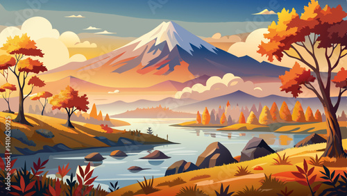 A peaceful trail near the lake winds through maple trees in full color.
Mount Fuji watches silently as morning fog wraps the land in quiet beauty.

