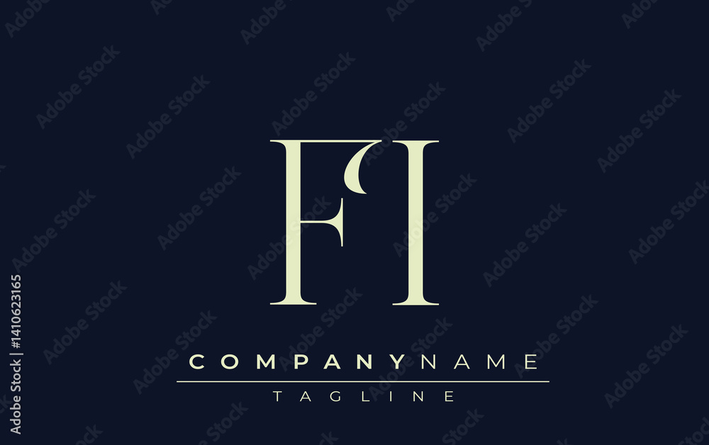 FI abstract Logo. Elegantly Designed Minimalist Monogram Logo with Stylish Lettering. Sophisticated and sleek minimalist monogram showcasing unique lettering design. FI abstract Logo. Elegantly Designed Minimalist Monogram Logo with Stylish Lettering. Sophisticated and sleek minimalist monogram showcasing unique lettering design.