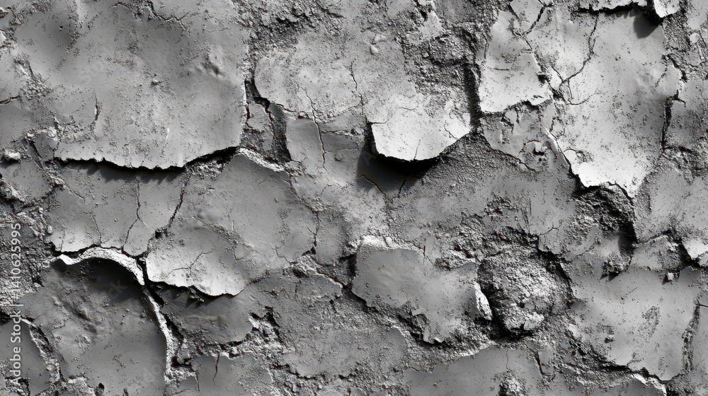 Obraz premium Cracked grey concrete texture with rough abstract surface pattern