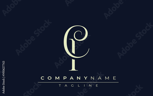 IC abstract Logo. Elegantly Designed Minimalist Monogram Logo with Stylish Lettering. Sophisticated and sleek minimalist monogram showcasing unique lettering design.