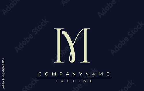 IM abstract Logo. Elegantly Designed Minimalist Monogram Logo with Stylish Lettering. Sophisticated and sleek minimalist monogram showcasing unique lettering design.