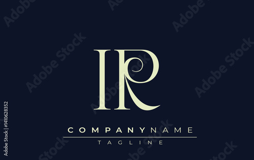 IR abstract Logo. Elegantly Designed Minimalist Monogram Logo with Stylish Lettering. Sophisticated and sleek minimalist monogram showcasing unique lettering design.