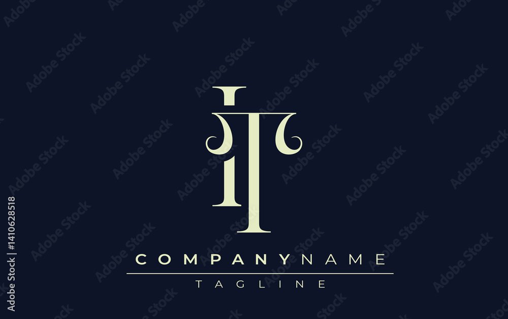 IT abstract Logo. Elegantly Designed Minimalist Monogram Logo with Stylish Lettering. Sophisticated and sleek minimalist monogram showcasing unique lettering design. IT abstract Logo. Elegantly Designed Minimalist Monogram Logo with Stylish Lettering. Sophisticated and sleek minimalist monogram showcasing unique lettering design.