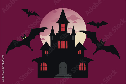 halloween castle vector