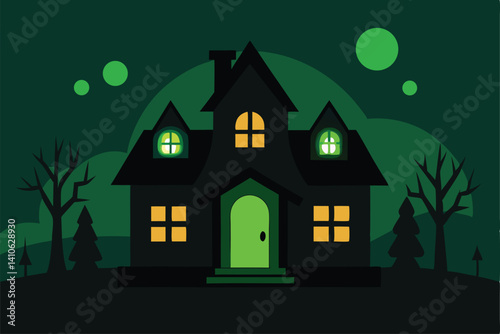 halloween house with pumpkin