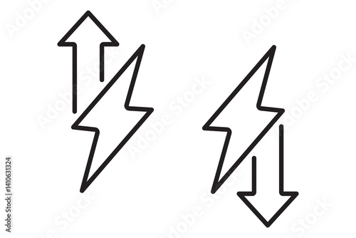 Energy increase flash arrow icon
