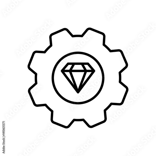 Operational excellence gear diamond icon