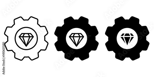 Operational excellence gear diamond icon
