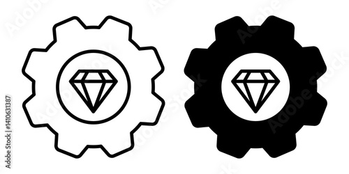 Operational excellence gear diamond icon