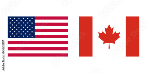 Usa and Canada fags icons