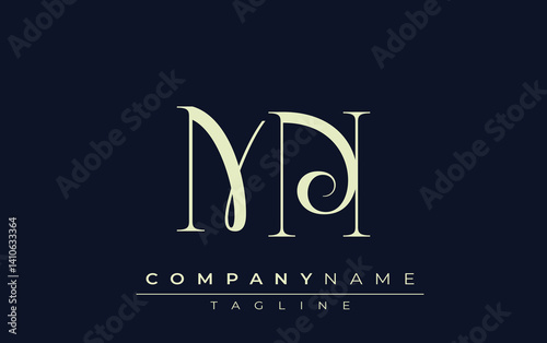 MN abstract Logo. Elegantly Designed Minimalist Monogram Logo with Stylish Lettering. Sophisticated and sleek minimalist monogram showcasing unique lettering design.