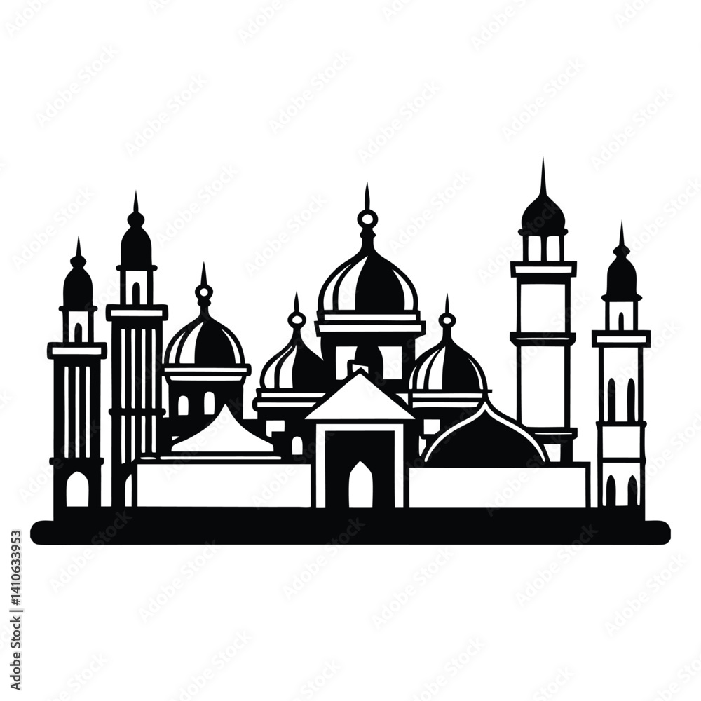 Modern City Skyline Silhouette Vector Art Modern City Skyline Silhouette Vector Art