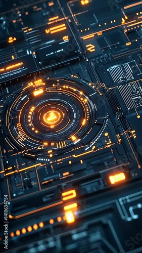 Futuristic Technology Interface: Abstract Digital Art