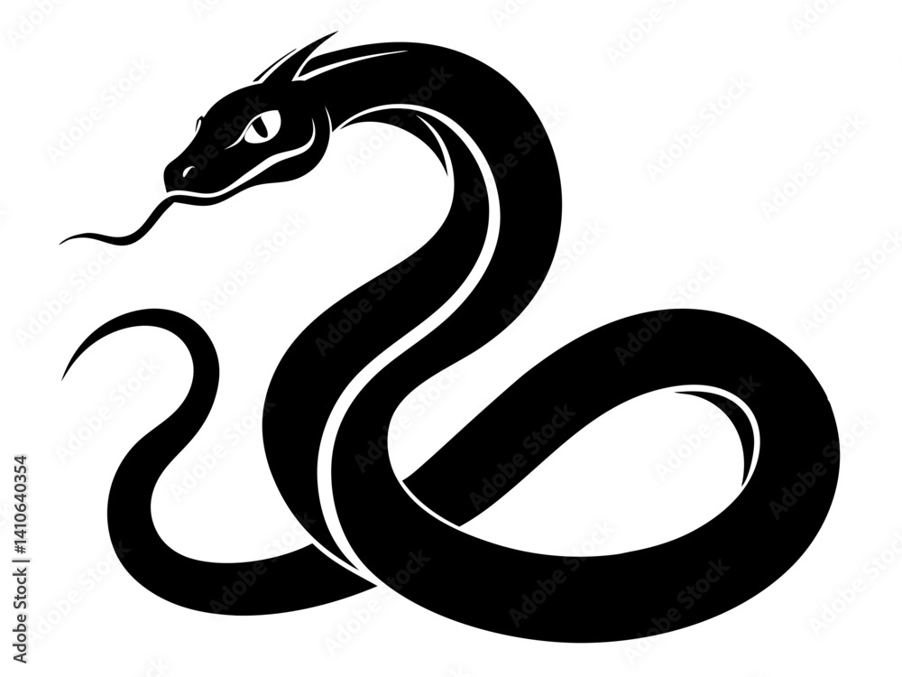 Obraz premium Snake Silhouette Vector Design, Snake SVG