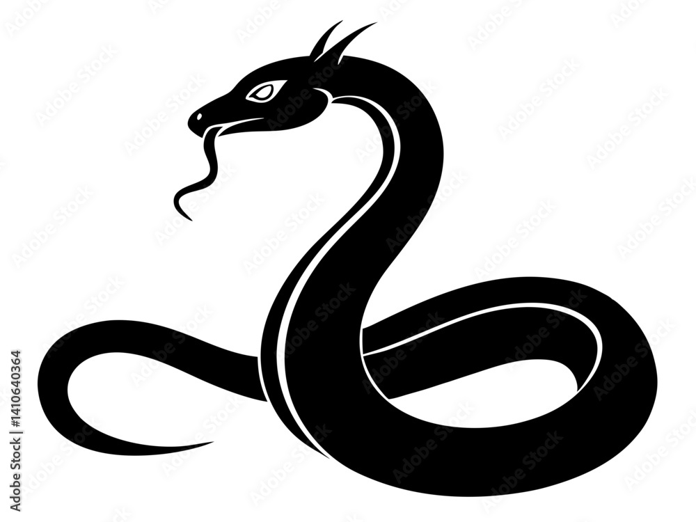 Fototapeta premium Snake Silhouette Vector Design, Snake SVG