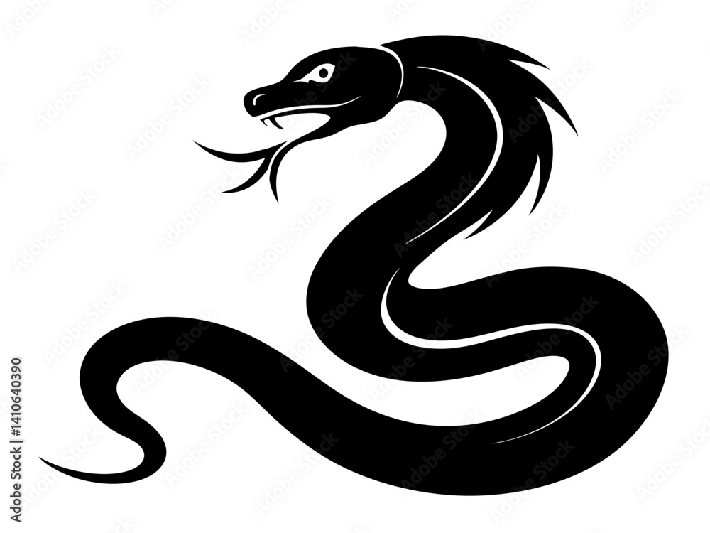 Fototapeta premium Snake Silhouette Vector Design, Snake SVG