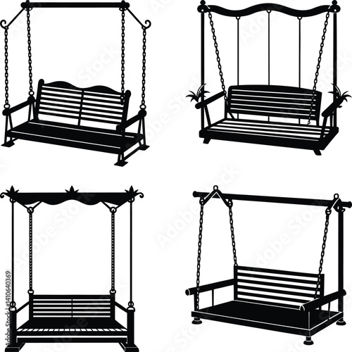 Porch Swing silhouette vector