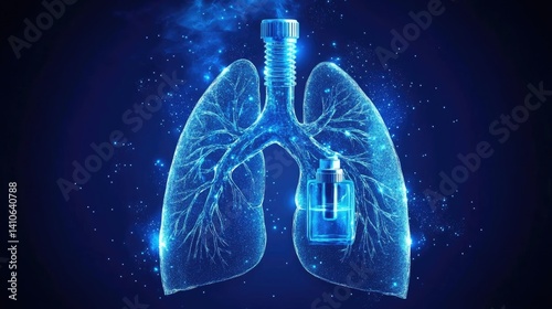 World Asthma Day. Vector illustration of World Asthma Day awareness poster with healthy lungs and inhaler.