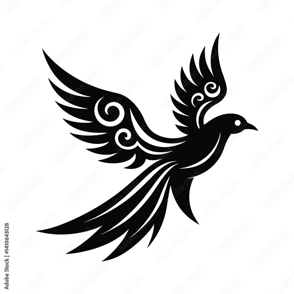 Fototapeta premium A bird logo icon silhouette vector art illustration