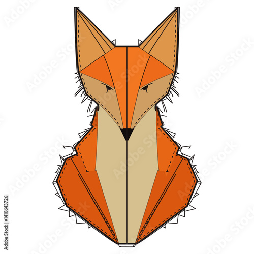 Geometric Origami Fox Vector Illustration, "Minimalist Geometric Fox Logo Design, 