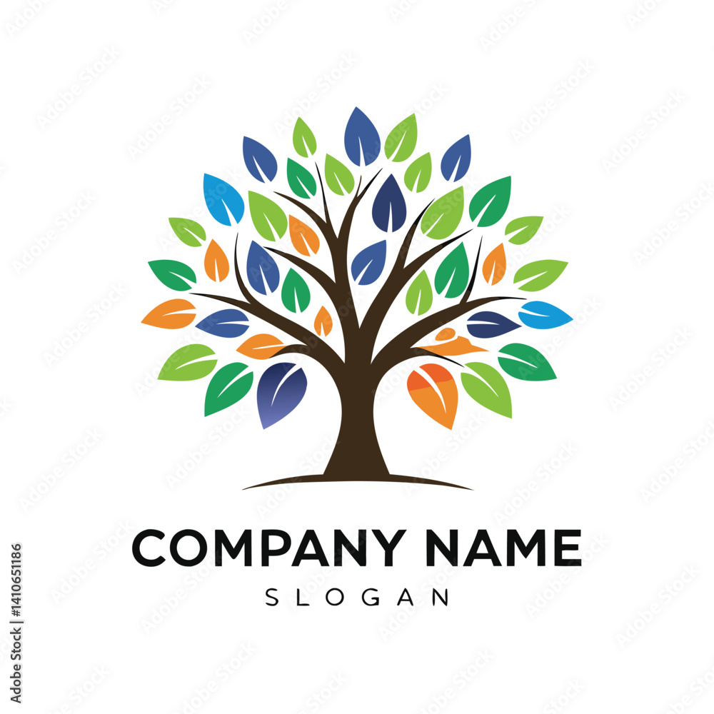 Obraz premium Colorful tree logo design