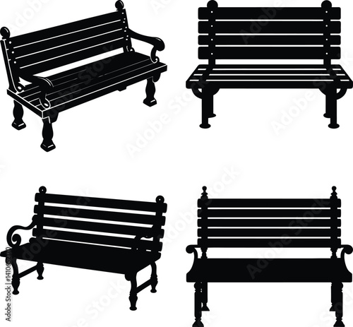 Armory Bench silhouette vector