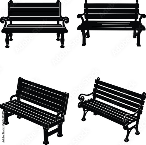 Armory Bench silhouette vector