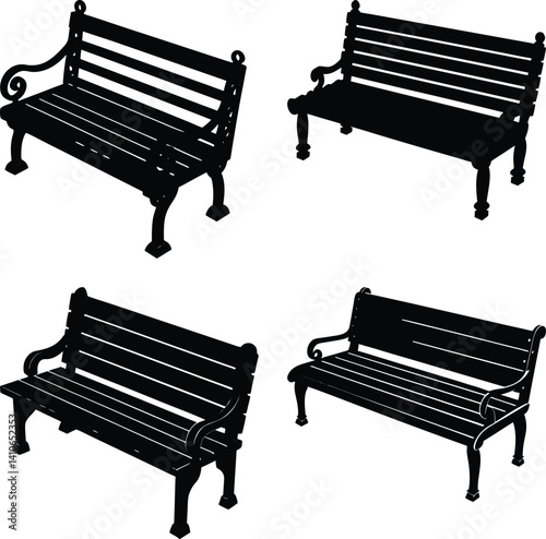 Armory Bench silhouette vector