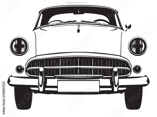 Vintage classic car silhouette. Vintage car silhouette isolated on white background. Classic car silhouette vector design.	

