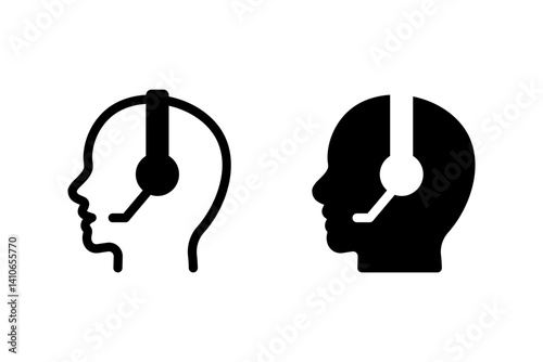 Person wearing a headset. Represents customer support, call center, help desk, and online assistance. Ideal for websites, apps