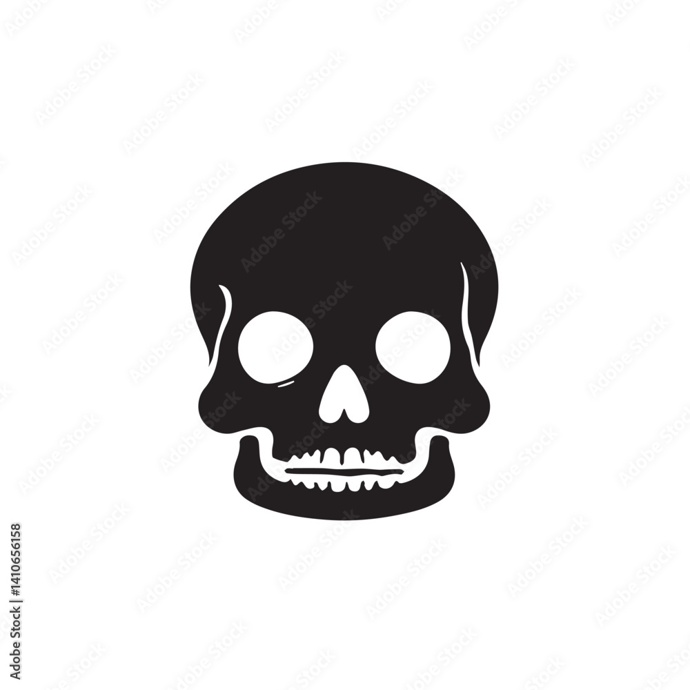 Black vector skull silhouette. Skull Silhouette Icon Vector Design on White Background. Skull vector logo silhouette. Black vector skull silhouette. Skull Silhouette Icon Vector Design on White Background. Skull vector logo silhouette.